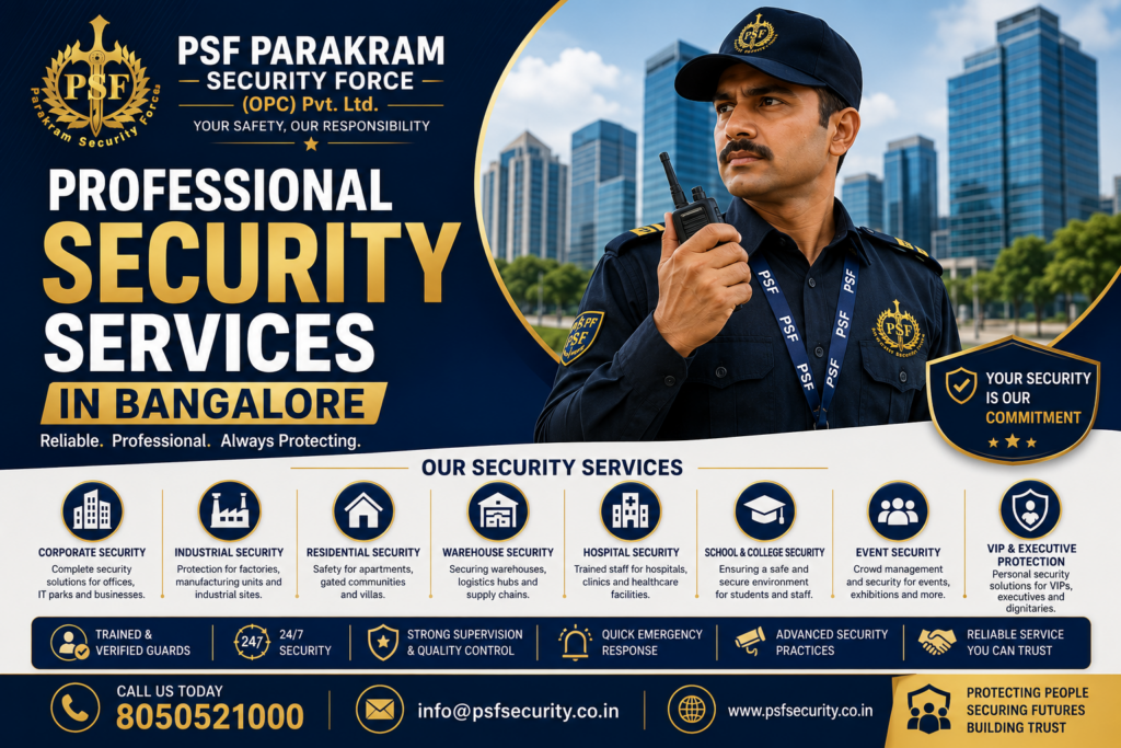 Parakaram security force opc pvt ltd Best security services in Bangalore